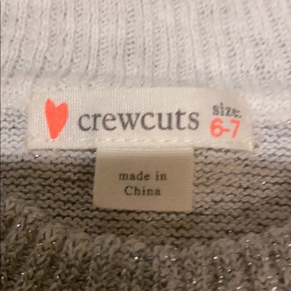 Crewcuts size 6-7 sparkle silver sweater - Picture 2 of 4